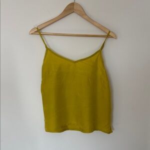 Bel Kazan Bali Cupro Blend Spaghetti Strap Tank Green